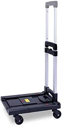 Push Cart Folding Platform Truck Plastic Push Cart Heavy Duty Portable Trolley with Retractable Assis for Luggage Travel Moving Office Platform Hand Truck (Large Blue)