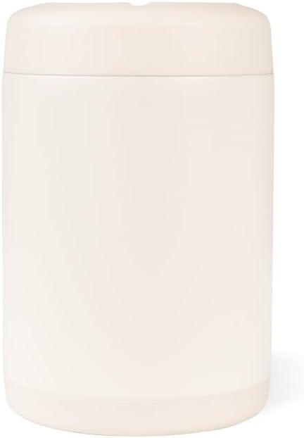 HydroJug Standard Can Cooler - 2-in-1 Insulated Can Cooler Cup - Stainless Steel Can Holder with Non-Slip Rubber Base - Screw-Top Lid - Dishwasher Safe - 12oz, Cream