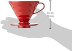 Hario V60 Plastic Coffee Dripper, Size 02, Red