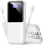 Portable Charger Power Bank - 15000mAh Battery Pack Portable Phone Charger with Built in Cable 22.5W Fast Charging Powerbank Compatible with iPhone Android Samsung Phone, Travel Camping Essential