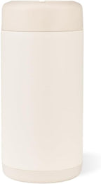 HydroJug Slim Can Cooler - 2-in-1 Insulated Can Cooler Cup - Stainless Steel Slim Can Holder with Non-Slip Rubber Base - Screw-Top Lid - Dishwasher Safe - 12oz, Cream