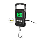 Portable Luggage Scale, Electronic Weighing Digital Scale LCD 75Kg 10g Luggage Scale Hanging Hook Fishing Scale with Measuring Tape