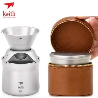 Keith Titanium Ti3911 Ultralight Coffee Maker - Custom Premium Leather Case Included 18th Anniversary: Exclusive Price!