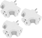 3 Plug Outlet Adapter (T-Shaped),Heavy Duty Outlet Extender，T-Shaped Adapter，Grounded Wall Adapter, Turn 1 to 3 Outlet, UL Certified, White (3PACK)