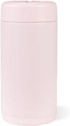 HydroJug Slim Can Cooler - 2-in-1 Insulated Can Cooler Cup - Stainless Steel Slim Can Holder with Non-Slip Rubber Base - Screw-Top Lid - Dishwasher Safe - 12oz, Pink Sand