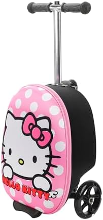 Bioworld Hello Kitty Kid's 2-in-1 18" Suitcase and Scooter Luggage