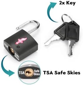 TSA Approved Locks for Luggage Set of 8 TSA Accepted Key Travel Suitcase Locks Padlock Apply to Locker Lock, Suitcase, Carry On, Backpack, Laptop Bag (Black 8 Pack)