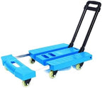 Folding Hand Truck Trolley Cart with 6 Wheels and Extendable Handle for Luggage Moving and Storage