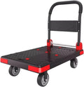 HeavyDuty Folding Steel Platform Cart with Swivel WheelsPortable Moving Trolley for Easy Transport Ideal for Home Warehouse and Office Use