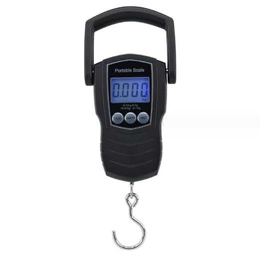 75Kg/165Lb Digital Luggage Scale for Travel, Fishing Weight Scale Unit with 1.5M Measuring Tape, Suitcase Weight Unit Can Switch Kg/Lb/Jin/Oz 4 Units, with Hook, Battery Included