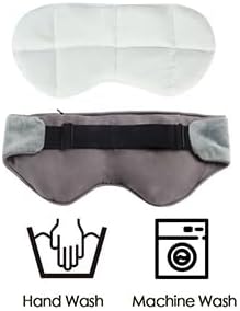 Sivio Weighted Eye Mask for Sleeping, Cooling & Cozy Reversible Blackout Sleep Mask for Women & Men, Microwave Freezable Heavy Blindfold for Migraine, Travel, Meditation, Mothers Day Gift 0.55lb, Grey