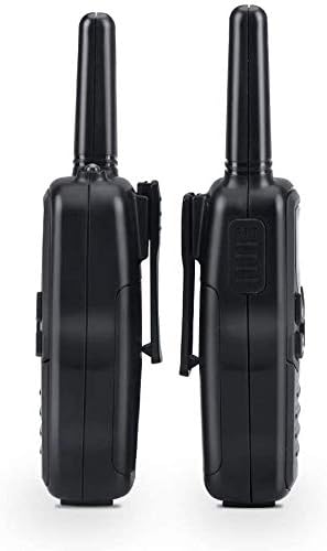 MOICO Long Range Walkie Talkies for Adults with 22 FRS Channels, Family Walkie Talkie with LED Flashlight VOX LCD Display for Hiking Camping Trip (Black 2 Pack)