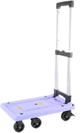 Flat Bed carts with Wheels Foldable Folding Portable Trolley Courier Cargo Trolley Luggage Trolley Small Trolley Household Trailer Heavy - Duty trolleyflatbed Truck(Purple,Large)