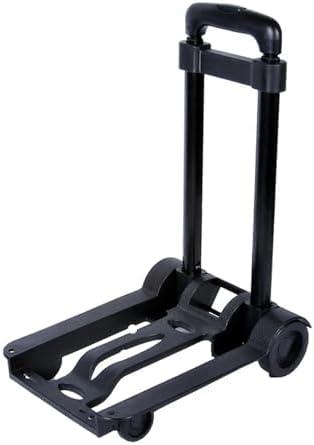 Heavy Duty Folding Hand Truck Portable Trolley Cart for Luggage Shopping & Moving Foldable Sack Wheel Barrow for Home Use (Black 02)