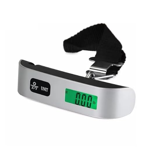 Digital Luggage Scale, 110lb Capacity, Backlit LCD Display, Temperature Sensor, Silver