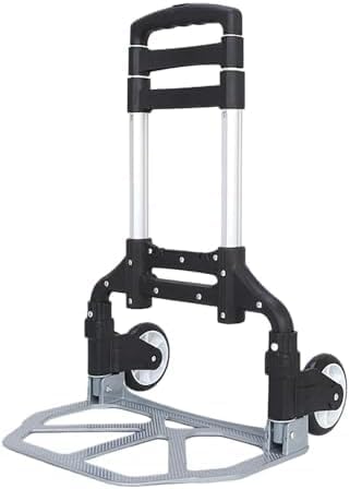 Lightweight Portable Folding Hand Truck - Durable Aluminum Trolley for Effortless Luggage, Grocery, and Shopping Transport