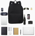 SUPACOOL Casual Laptop Backpack for Men and Women, Work backpack, Black Backpacks, College School Backpack for Boys and Girls, Lightweight Travel Back Pack(Black)