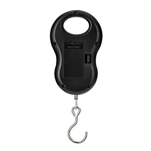 Black Electronic 50Kg 10g Hanging Scale LCD Digital Backlight Fishing Weights Pocket Luggage Scales