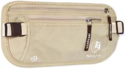 VENTURE 4TH Money Belt for Travel – Slim Hidden Under-Clothes RFID Blocking Anti-Theft Passport Holder & Travel Wallet Pouch for Men & Women to Protect Cash, Cards & Documents (Beige)