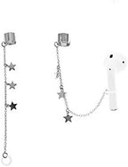 4 Pair Wireless Earbuds Anti-Lost Straps Wireless Ear Buds Clip Holder Protector Lanyard Chain Earrings for Apple AirPods Echo Buds Bluetooth Headphones ENC In-ear Earphones Needn't Ear Hole