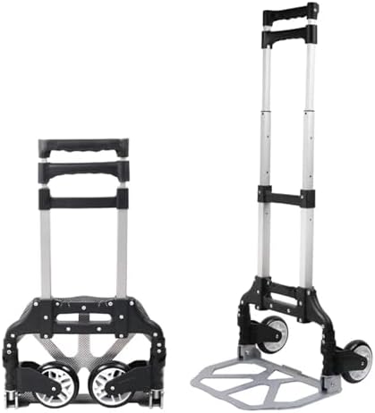 Foldable Portable Hand Truck Lightweight Collapsible Trolley Cart for Luggage Shopping & Travel Ideal for Home Use & Easy Transport