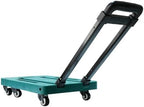 Heavy Duty Folding Hand Truck Trolley Portable Cart for Outdoor Camping Moving & Shopping Foldable Luggage Wagon for Home Use (Green)
