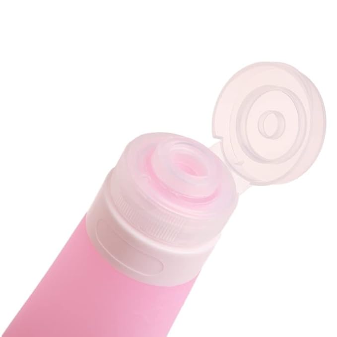 Tvoip 5Pcs 38ml /1.28oz Silicone Refillable Bottle Portable Mini Traveler Packing Bottle Press Bottle(Random Color)