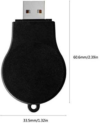 Portable Galaxy Watch 8 7 6 5 Charger USB Wireless Charger Keychain for Samsung Galaxy Watch 8 7 Ultra 6 Classic 5 Pro 4 Classic 3 & Active 2 Accessories (Black)