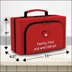 Family First Aid & CPR Kit - Emergency Medical Kit for the Entire Family, Child, Kids, and Youth. Perfect for Camping, Travel, Car, Hiking, Sports, Outdoor, and Home - First Aid Guide Life Safety Pro