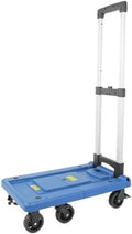 Flat Bed carts with Wheels Foldable Folding Portable Trolley Courier Cargo Trolley Luggage Trolley Small Trolley Household Trailer Heavy - Duty trolleyflatbed Truck(Blue,Medium)
