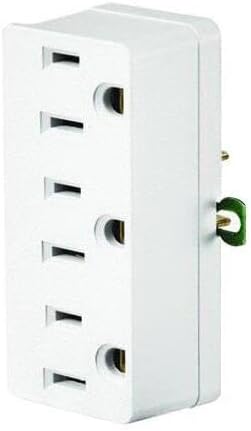 Leviton Amp, 125 Volt, Grounding Triple Outlet Adapter, 698-W-15, White