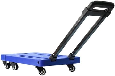 Heavy Duty Folding Cart Portable Hand Truck Trolley for Outdoor Camping & Luggage Multifunctional Foldable Wagon for Home Use (Blue)
