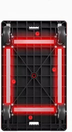 HeavyDuty Folding Cart – Portable Steel Platform Trolley with Swivel Wheels for Easy Maneuverability Perfect for Warehouse and Home Use