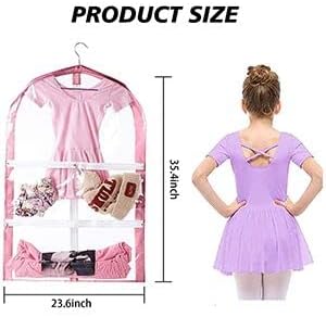 Waterproof Hanging Garment Bag,35 Inch Garment Bags For Hanging Clothes,Garment Bags For Travel Storage,Kids Garment Bag with Full Zipper for Dance Costumes,Sports,Skating,Theatre,Beauty Pageants
