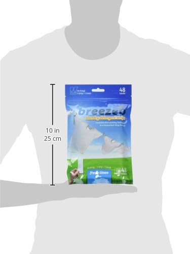 Breezeo Laundry Detergent Strips - Fresh Linen Scent - More Convenient than Pods, Pacs, Liquids or Powders – Great for Home, Dorm, Travel, Camping & Hand-Washing (48 strips) (Pack of 2)