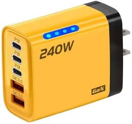 in 1 GaN USB C Desktop Charger 240W Fast Charge Phone Adapter 10A Type C Cable for iPhone Samsung Xiaomi EU/US/UK Plug Charger