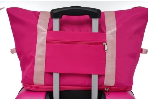 2 Piece Luggage Sets with Travel Bag, Lightweight Expandable Checked Luggage Sets, Hardshell ABS Spinner Wheels Carry on Suitcase with TSA Lock, for Travel, Women Men, 20 IN&24IN, Pink