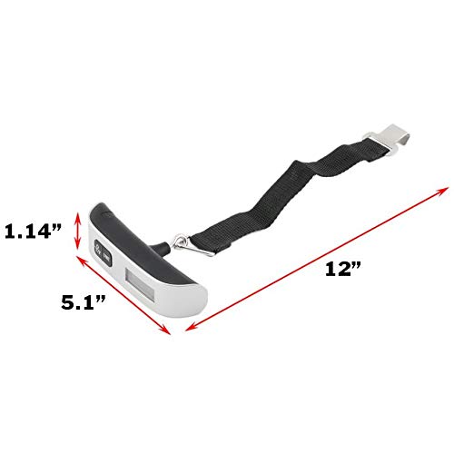 Electronic Backlit Luggage Scale up to 110lb (50kg) Capacity, Accuracy: .02lb (10g), with Thermometer (Battery Included) by EX ELECTRONIX EXPRESS