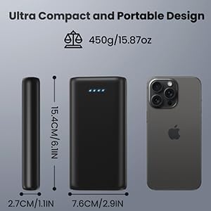 Ekrist Upgraded Portable Charger 40800mAh Power Bank - Portable Battery with 2 Built in Cables,PD 25W USB C Fast Charging Battery Pack Compatible with iPhone 17 16 15 14 13 Android Phone etc-Black