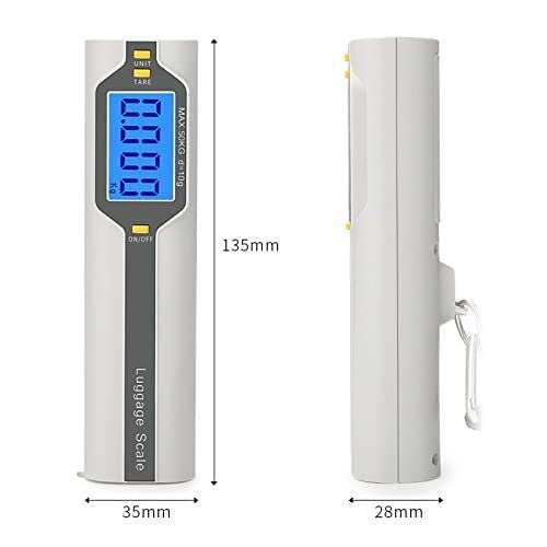 Portable Luggage Scale, Digital Luggage Scale Hanging Hook Scale Tape Measure 50kg X 10g for Traval Luggage Suitcase Bag Weight Scale