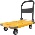 HeavyDuty Folding Cart – Portable Steel Platform Trolley with Swivel Wheels for Easy Maneuverability Perfect for Warehouse and Home Use