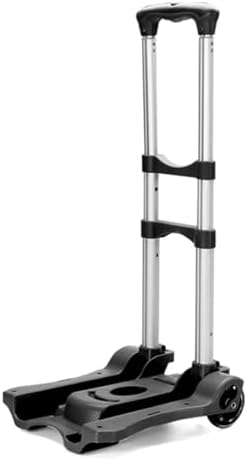 Heavy Duty Folding Hand Truck Portable Sack Trolley for Luggage & Shopping Foldable Cart for Home Use & Travel Compact Moving Wheel Barrow (Black)