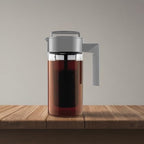 Takeya Deluxe Cold Brew Coffee Maker - BPA-Free Tritan Pitcher with Airtight Leakproof Lid, Silicone Grip Handle, Fine-Mesh Filter - Shatter-Proof, Dishwasher Safe, Made in USA - 1 Quart/Stone