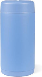 HydroJug Slim Can Cooler - 2-in-1 Insulated Can Cooler Cup - Stainless Steel Slim Can Holder with Non-Slip Rubber Base - Screw-Top Lid - Dishwasher Safe - 12oz, Light Blue