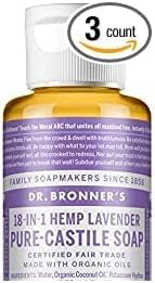 Dr. Bronner's Pure-Castile Soap, Lavender 2 oz (Pack of 3)