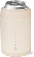 HydroJug Standard Can Cooler - 2-in-1 Insulated Can Cooler Cup - Stainless Steel Can Holder with Non-Slip Rubber Base - Screw-Top Lid - Dishwasher Safe - 12oz, Cream