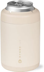 HydroJug Standard Can Cooler - 2-in-1 Insulated Can Cooler Cup - Stainless Steel Can Holder with Non-Slip Rubber Base - Screw-Top Lid - Dishwasher Safe - 12oz, Cream
