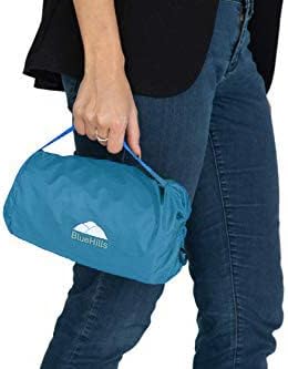 BlueHills Ultra Compact and Compact Light Travel Blankets for Two Value Pack Set of 2 – Airplane Travel Essentials Soft Flight Trips Throw in Portable Cases for Car Plane Travel Gifts – Teal Blue