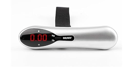 Luggage Scale: Designed for Airline and Train Luggage, Supports Up to 50 kg(Silver)
