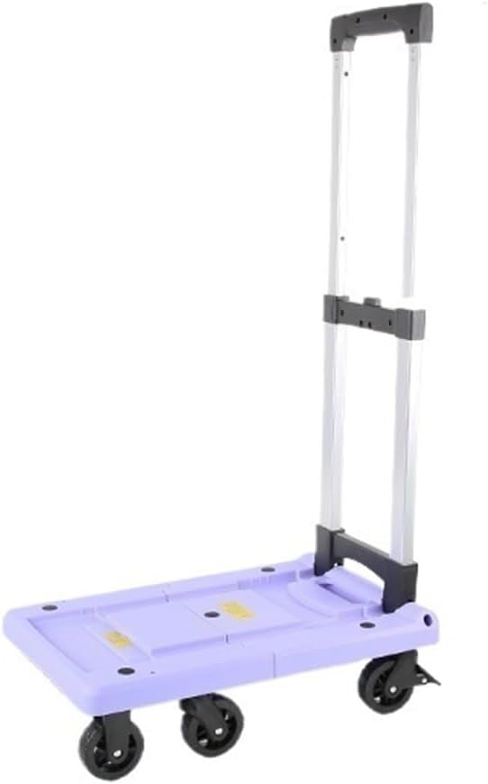 Folding Portable Trolley Large Purple Warehouse Moving Truck Ideal for Cargo Luggage and Household Use Versatile and Lightweight Delivery Cart